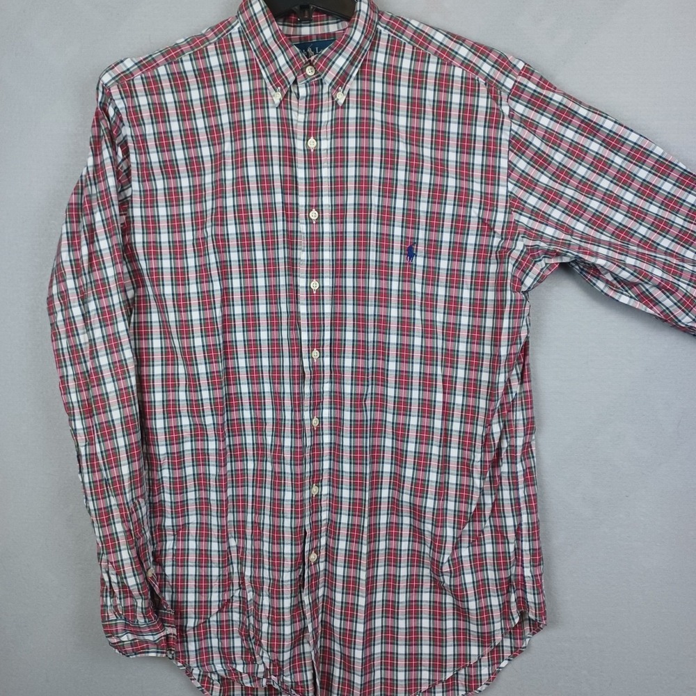 Ralph Lauren Mens LT Large Tall Classic Fit Plaid Button Down Shirt Pony